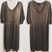 Anthropologie Dresses | Anthropologie Metallic Gold Left Of Center Stretch Knit Dress Size M | Color: Brown/Tan | Size: M