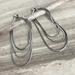 Anthropologie Jewelry | New~ Anthropologie Shashi "Lady Layered" Silver Chain Hoop Earrings | Color: Silver | Size: Os