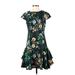 Eliza J Cocktail Dress - DropWaist: Green Floral Dresses - Women's Size 4