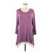 LOGO by Lori Goldstein 3/4 Sleeve Top Purple Scoop Neck Tops - Women's Size Medium