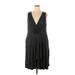 Torrid Casual Dress - Wrap V Neck Sleeveless: Gray Dresses - Women's Size 4X Plus