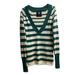 American Eagle Outfitters Sweaters | American Eagle Outfitters, 53% Cotton, Long V-Neckline Sweater, Green /Beige,S/P | Color: Green | Size: Sp