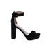 Dream Pairs Heels: Black Print Shoes - Women's Size 8 - Open Toe