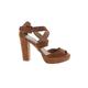 Chinese Laundry Heels: Brown Print Shoes - Women's Size 7 - Open Toe