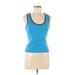 So Sporty Active Tank Top: Blue Solid Activewear - Women's Size Medium