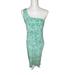 Nine West Dresses | Nine West Women's One Shoulder Bodycon Dress Xl Green Small Zebra | Color: Green/White | Size: Xl