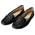 Coach Shoes | Coach Black Classic C Designed Slip-On Loafers W/Silver Hardware (Size: 8) | Color: Black/Silver | Size: 8