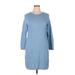 Talbots Casual Dress - Sweater Dress: Blue Marled Dresses - Women's Size X-Large Petite