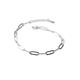 Sterling Silver Bangle,Dainty Ladies Silver Bracelets S925 Hollow Oval Curb Chain Bracelet Bangle Adjustable Link Chain Silver Bracelet Jewellery Gifts for Women