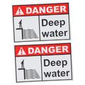 CLISPEED 2pcs Water Depth Hazard Identification Logo Danger Keep Out Sign Pond Sign Outdoor Sign Hazard Area Sign Public Place Sign River Danger Sign Customized Warning Sign Aluminum Plate