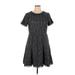 Eliza J Casual Dress - Mini High Neck Short sleeves: Gray Dresses - Women's Size 16