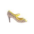 J.Crew Collection Heels: Slip On Kitten Heel Feminine Yellow Shoes - Women's Size 9 - Open Toe