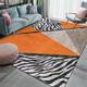 RUGMRZ Short Pile Rug Carpet For Living Room area rug 180x230CM rug runners for hallways orange Zebra pattern easy to clean carpet lovely rug hallway runner non slip