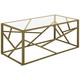 Beliani Modern Industrial Living Room Coffee Table Glass Top Metal Gold Orland