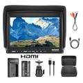 Neewer F100 Set Monitor-Kamera: 17,78 cm (7 Zoll) Ultra HD 1280 x 800 IPS-Monitor-Felddisplay + F550-Ersatzakku + Micro-USB-Ladegerät + Tragetasche für Sony Nikon Olympus Panasonic