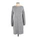 Gap Casual Dress - Sweater Dress: Gray Marled Dresses - Women's Size Small Tall