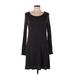 Michael Stars Casual Dress - Sweater Dress: Black Tweed Dresses - Women's Size Large