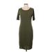 Lularoe Casual Dress - Shift: Green Solid Dresses - Women's Size Large