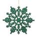 Vickerman 6.25" Green Glitter Snowflake Christmas Ornament, 12 per Box