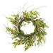 Vickerman 22" Artificial Green Olive Wreath. Features green foliage with dark orange olives.