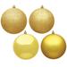 Vickerman 10" Honey Gold 4-Finish Ball Ornament Assortment, 4 per Bag