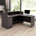 Bush Business Furniture Arrive 72W x 72D Reception L Desk w/ 3 Drawer Mobile Pedestal Wood in Gray | 40.35 H x 71.02 W x 71.14 D in | Wayfair