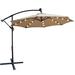 HBI home Outdoor Patio Umbrella Solar Powered LED Lighted Market Umbrella w/ Crank & Cross Base, Metal in Brown | 102 H x 120 W x 120 D in | Wayfair