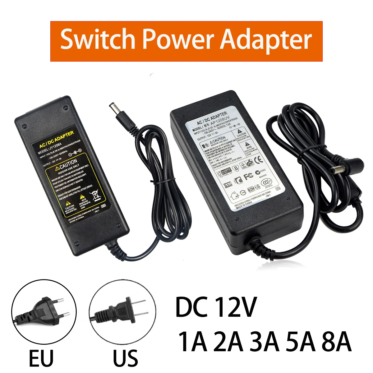 Schaltnetzteil AC100V-240V zu DC12V 1A 2A 3A 5A 8A Beleuchtung Transformator Power Ladegerät LED-Treiber für LED-Streifen Licht Image