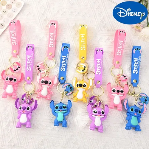 Lilo & Stich Spielzeug Schlüssel bund Anime Stich Anhänger Schlüssel bund süße rosa Engel Schlüssel