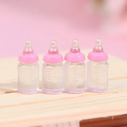 4 Stück Mini Milch flasche antike Puppenhaus Miniatur Baby Milch flasche Puppenhaus Dekor