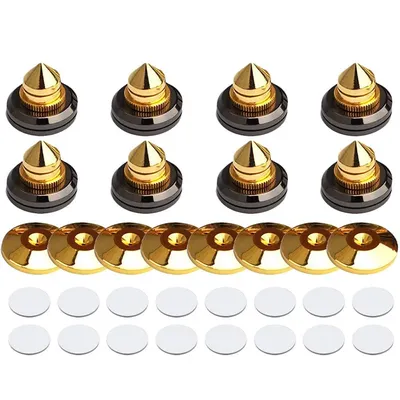 8er-Set vergoldete Lautsprecher-Metallspikes, Legierungsständer, CD-Subwoofer, Verstärker, Image