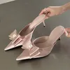 Eilyken Frühling Sexy Schmetterling-knoten Frauen Slipper Spitz Slip Auf Damen Schuhe Elegante Dünne