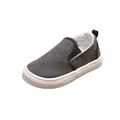 Sneakers Unisex per bambini all'aperto Slip-on in tela piatta nera per bambini scarpe da corsa da