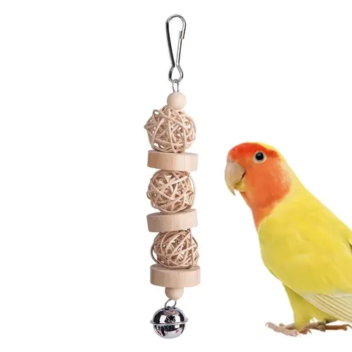 Vogel Kau spielzeug Naturholz Rattan Ball für Vögel Vogelkäfig Dekoration Vogelkäfig Spielzeug für
