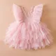 Robe d'été à volants pour bébés filles 1-5 ans tenue de princesse décontractée et éducative dos