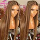 Honey Blonde Ombre Lace Front Wig Highlight Straight Human Hair Wig 13x4 HD Transparent Lace