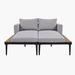 Latitude Run® Vianette 55" Wide Outdoor Reversible Patio Daybed w/ Cushions, Polyester in Black | 21 H x 55 W x 59 D in | Wayfair