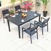 Hokku Designs Outdoor plastic wood table & chair combination in Black | 62.99 W x 35.43 D in | Wayfair 56A33734DE31495DB34D7FC6FD7A45B7