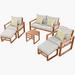 Latitude Run® Veeraj 6 Piece Sofa Seating Group w/ Cushions, Wood in Gray | 31.9 H x 112.7 W x 50.4 D in | Outdoor Furniture | Wayfair
