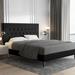 Hokku Designs Full/Queen/Size Button Tufted Platform Bed Frame/Fabric Upholstered Bed Frame w/ Adjustable Headboard/Wood Slat Furniture | Wayfair