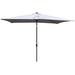 Latitude Run® Lafreda 120" x 78" Rectangular Lighted Beach Umbrella w/ Crank Lift Counter Weights Included in Brown/Navy/Red | Wayfair