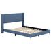 Ebern Designs Queen Size Corduroy Platform Bed w/ Metal Legs Wood in Blue | 41.3 H x 65.4 W x 84.6 D in | Wayfair C32369816C1B40C7886EAFCE280F2F62