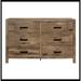 Loon Peak® Rustic Style Dresser W 6 Storage Drawers Weathered Pine Finish en Bedroom Furniture_37" H x 59.5" W x 16.5" D | Wayfair
