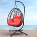 Gracie Oaks Outdoor Rattan Hanging Oval Egg Chair | 78 H x 37 W x 35 D in | Wayfair C0F299655B6646F9B320387B23FC2DC7