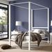 Wrought Studio™ Twin Size Modern Metal Canopy Bed Frame w/ Headboard & Metal Slats | 72 H x 39 W x 75 D in | Wayfair