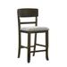 Gracie Oaks 2Pc Transitional Upholstered Counter Height Dining Chair Bar Stools Brown Finish Wooden Furniture | 40 H x 20.5 W x 18.5 D in | Wayfair