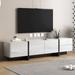 Latitude Run® White & Black Contemporary Rectangle Design TV Stand, Unique Style TV Console Table For Tvs Up To 80" | Wayfair