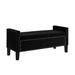 Red Barrel Studio® Upholstered Tufted Button Storage Bench w/ Nails Trim Wood/Velvet in Black | 22 H x 48 W x 18.5 D in | Wayfair