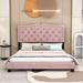 House of Hampton® Juliona Upholstered Bed Frame w/ Tufted Headboard | Queen | Wayfair 69D02B9E4A1B44ACAA814DD34D4E6878