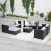 Latitude Run® Outdoor Garden Rattan Table & Table Furniture Set 6 Pieces Outdoor Furniture Sofa Set | 25.15 H x 75.3 W x 26.16 D in | Wayfair